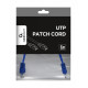 Patch cord kat.5e osłonka zalewana 0.25M niebieski 