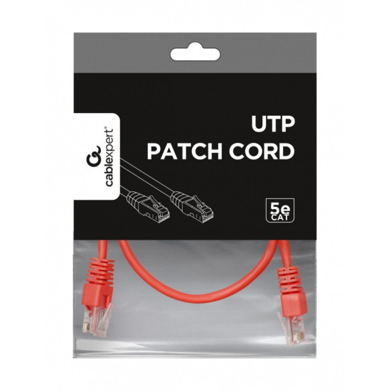 Patch cord kat.5e osłonka zalewana 0.25M czerwony 