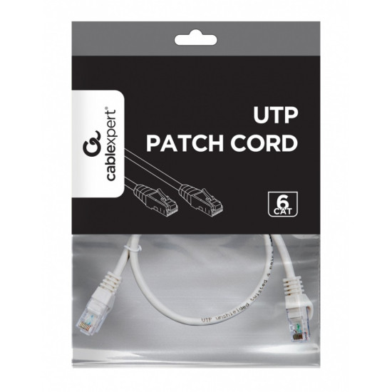 Patch cord UTP kat.6 0.5m szary 