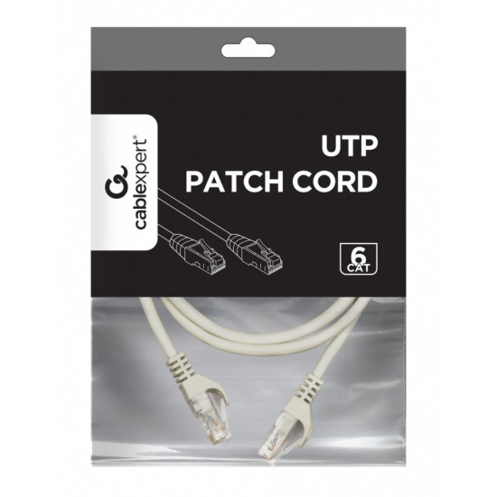 Patch cord UTP kat.6 1m szary 