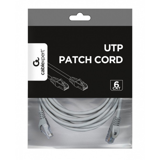 Patch cord UTP kat.6 5m szary 