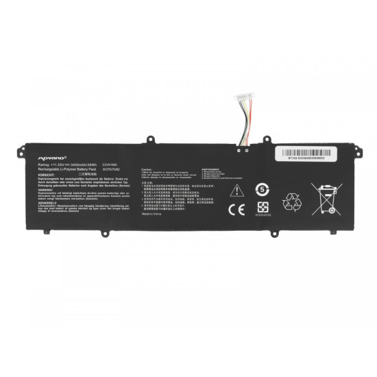 Bateria C31N1905 do ASUS VivoBook S14 M433 S433 S433FL S15 S533 S533EQ - 3400 mAh (39 Wh)