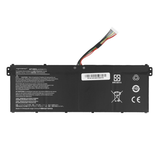 Bateria AP19B5L do Acer Aspire 5 A515-43 Swift 3 SF314-42 Vero AV15-51 - 3400 mAh (52 Wh)