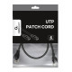Patch cord Kat.6 UTP 0.25m czarny 