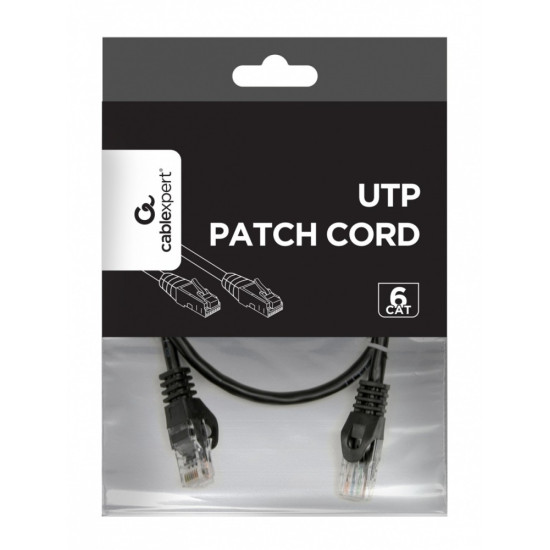Patch cord Kat.6 UTP 0.5m czarny 