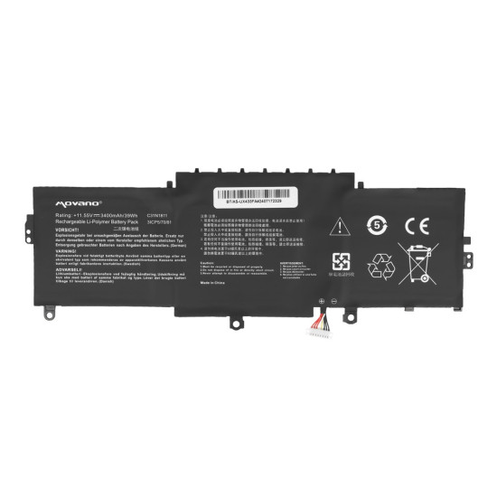 Bateria C31N1811 do Asus ZenBook 14 UX433 UX433F UX433FA UX433FN UX433FL - 3400 mAh (39 Wh)