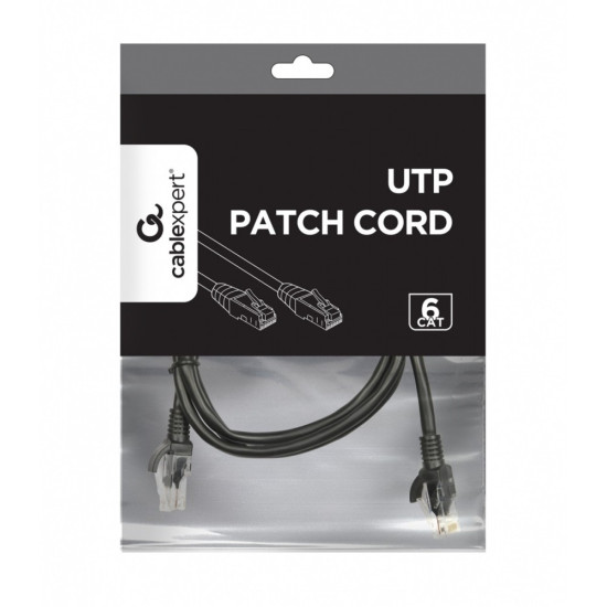 Patch cord Kat.6 UTP 1m czarny 