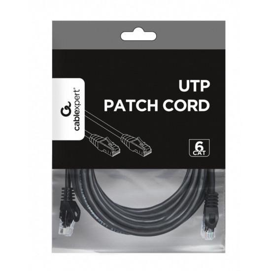 Patch cord Kat.6 UTP 5m czarny 