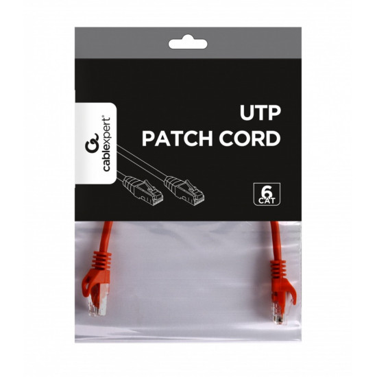Patch cord Kat.6 UTP 0.25m czerwony 