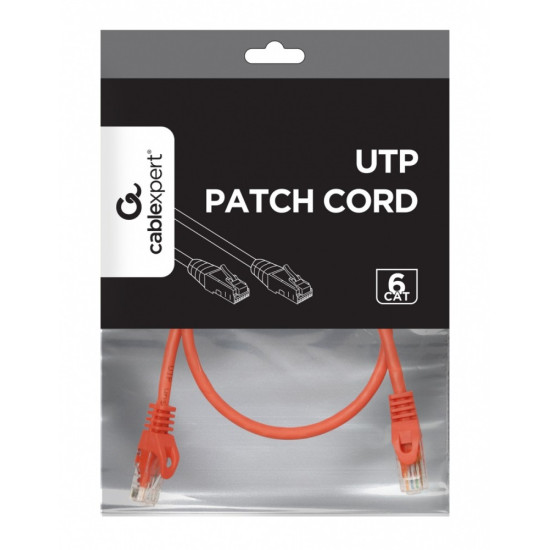 Patch cord Kat.6 UTP 0.5m czerwony 