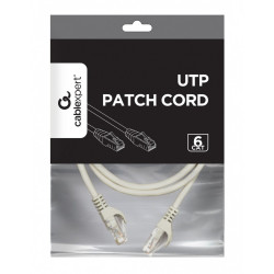Patch cord kat.6 miedź UTP 1.5m szary