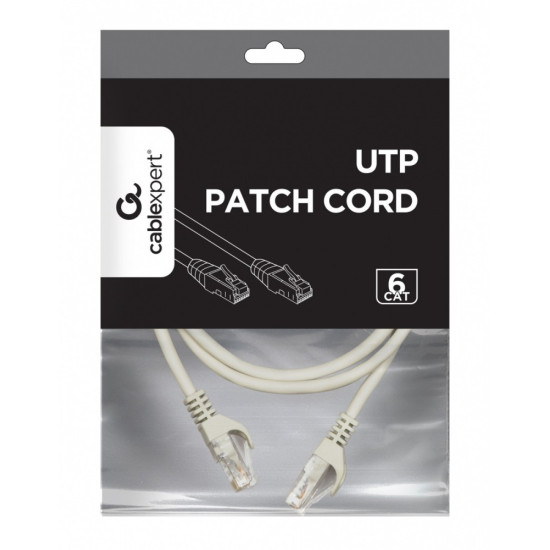 Patch cord kat.6 miedź UTP 1.5m szary