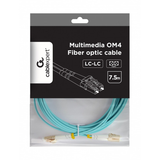Kabel światłowodowy wielomodowy duplex OM4 50/125,LC/LC,7.5m