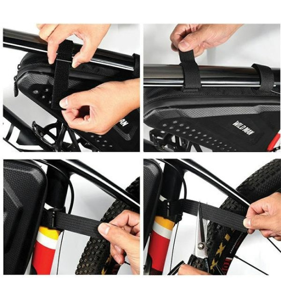 Etui sakwa na ramę ES19 1L uchwyt rower czarny 