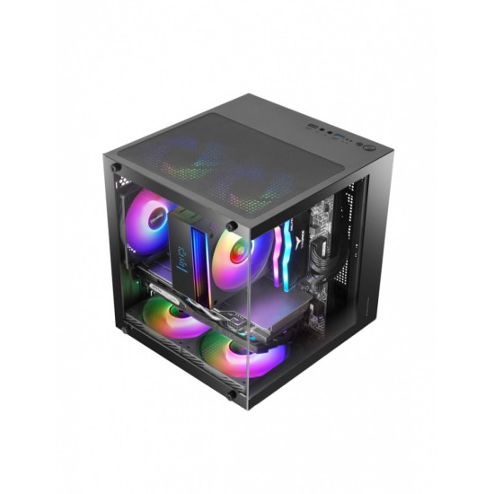 Obudowa MARS MC-CUBE 1xARGB mATX black 