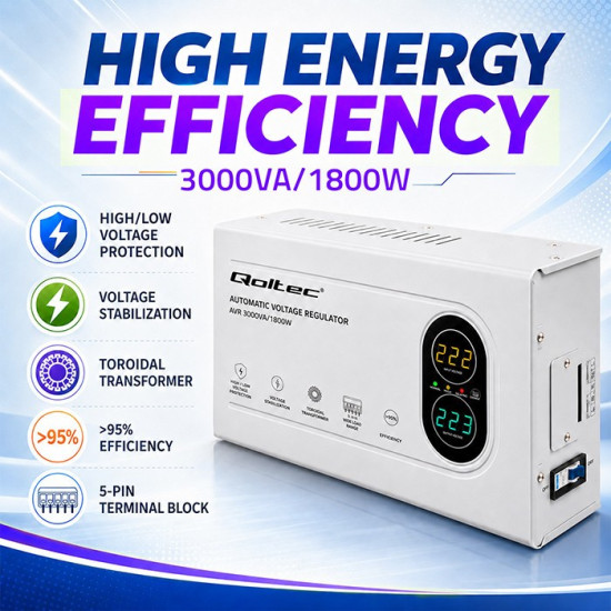 Stabilizator napięcia AVR 3000VA | 1800W 