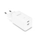 Ładowarka GaN 65W 2xUSB-C biała