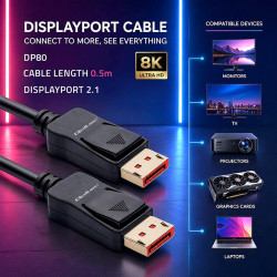 Kabel DispalyPort M/M v2.1 | 54G | 0.5m 