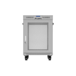 Szafa instalacyjna rack stojąca 19 cali 15U 600x800 drzwi perforowane LCD (Flat pack) szara