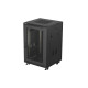 Szafa instalacyjna rack stojąca 19 cali 18U 600x800 drzwi przeszklone (Flat pack) czarna