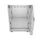 Szafa instalacyjna rack stojąca 19 cali 22U 600x600 drzwi przeszklone LCD (Flat pack) szara