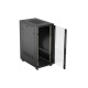 Szafa instalacyjna rack stojąca 19 cali 27U 600x1000 drzwi przeszklone (Flat pack) czarna