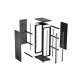 Szafa instalacyjna rack stojąca 19 cali 27U 600x1000 drzwi przeszklone (Flat pack) czarna