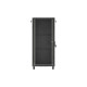 Szafa instalacyjna rack stojąca 19 cali 27U 600x1000 drzwi przeszklone (Flat pack) czarna