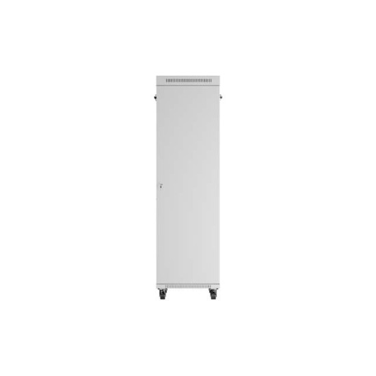 Szafa instalacyjna rack stojąca 19 cali 42U 600x1000 drzwi przeszklone LCD (Flat pack) szara
