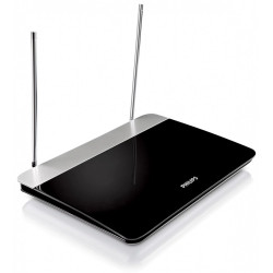 Antena wewnętrzna TV z regulacją wzmocnienia, przewód koncentryczny 1.8m, 75Ohm, 3G/4G, DVB-T/T2, zgodna z RED