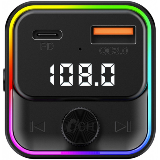 Transmiter FM SWM 3000 Modulator Bluetooth, USB A+C, MP3, PD, QC 3.0, Siri