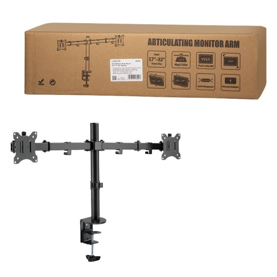 Uchwyt do 2 x monitor 17-32 cali, ramie 390 mm 