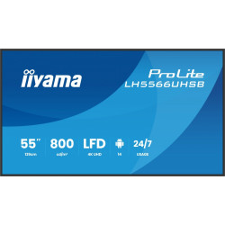 Monitor profesjonalny 55 cali LH5566UHSB-B1AG 4K, VA, A14, 800cd, 5000:1, 6,5ms, 2xHDMI, USB-C, RJ45, 2xUSB, 2x10W, WiFi, iiSignage2 4/32GB