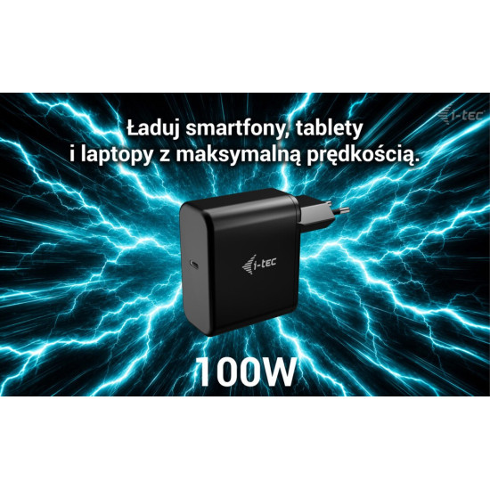 Ładowarka USB-C GaN Charger PD 100W czarna
