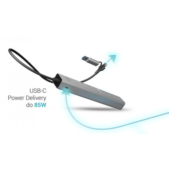 Hub USB-C/USB-A Metal Hub 6 port 3xUSBc/3xUSBa 