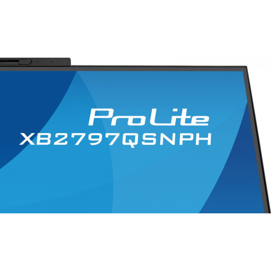 Monitor 27 cali Prolite XB2797QSNPH-B1,IPS,QHD,CAM,MIC,HDMI, DP, 4xUSB,75Hz, USB-C DOCK  96W, RJ45,KVM, 2x2W, 5MP WINDOWS HELLO, HAS 150,  350CD, 1ms 