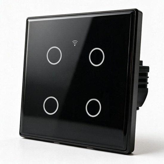 Inteligentny dotykowy 4-kanałowy włącznik wyłącznik światła | Wi-Fi | Timer