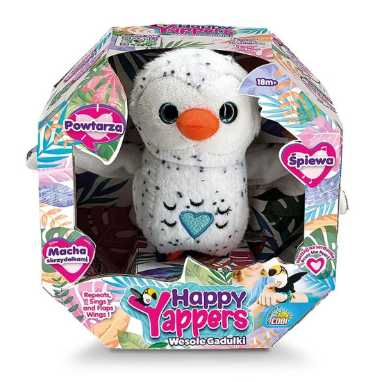 Maskotka interaktywna Happy Yappers - Wesołe gadułki Biała Sowa