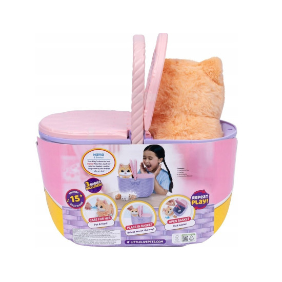 Maskotka interaktywna Little Live Pets - Kocia Mama w koszyku