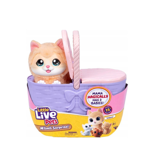 Maskotka interaktywna Little Live Pets - Kocia Mama w koszyku