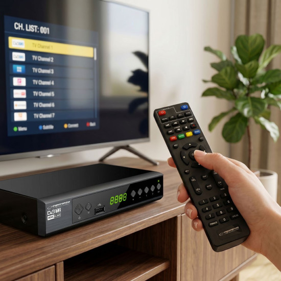 Tuner/dekoder cyfrowy DVB-T2 H.265/HEVC 