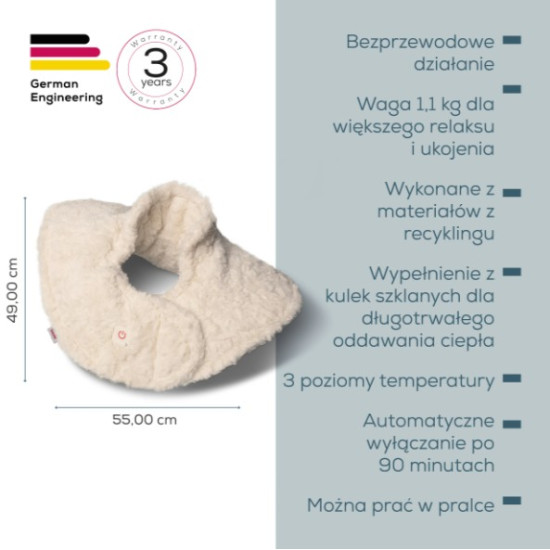 Poduszka grzewcza na ramiona HK165 Huggy creme