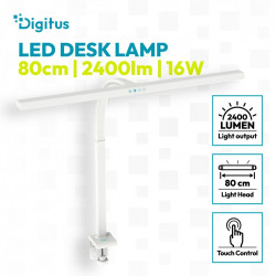 Lampa biurkowa LED, 80 cm, 2400 lm, 16 W, temp. barw 3000K-6500K, biała