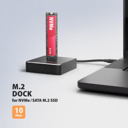Stacja dokująca USB-C 3.2 Gen 2 ADSA-M2C11 ALU- 1xNVMe /SATA M.2 10Gbps