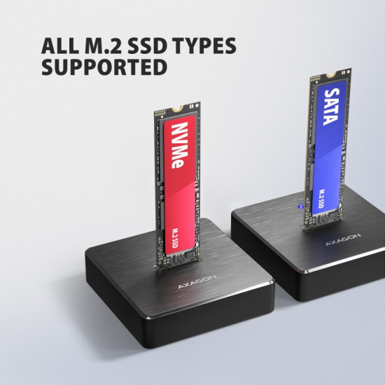 Stacja dokująca USB-C 3.2 Gen 2 ADSA-M2C11 ALU- 1xNVMe /SATA M.2 10Gbps