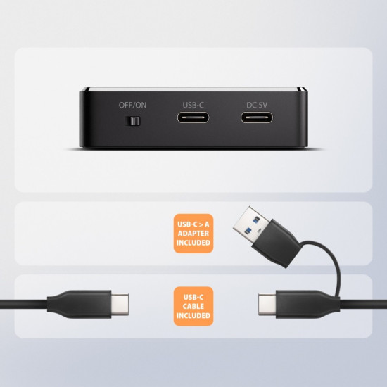 Stacja dokująca USB-C 3.2 Gen 2 ADSA-M2C11 ALU- 1xNVMe /SATA M.2 10Gbps