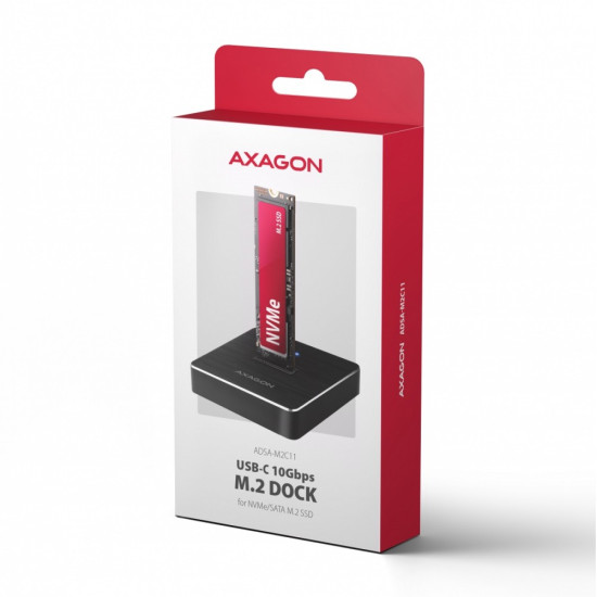 Stacja dokująca USB-C 3.2 Gen 2 ADSA-M2C11 ALU- 1xNVMe /SATA M.2 10Gbps