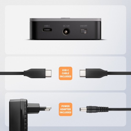 Stacja dokująca USB-C 3.2 Gen2x2 - 2 x NVMe M.2 20Gbps ADSA-M2C22L 