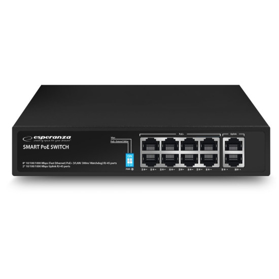 Switch 10-portowy POE 10/100/1000 120W MATRIX ENS108 