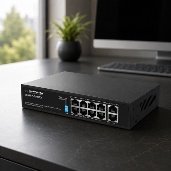 Switch 10-portowy POE 10/100/1000 120W MATRIX ENS108 